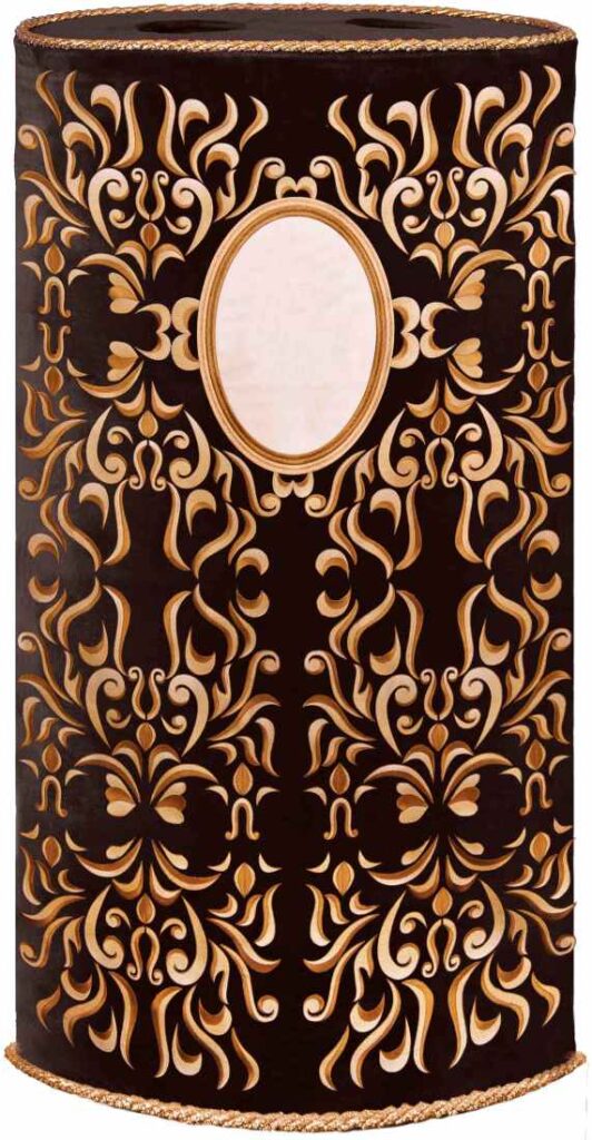 African carving log Torah cover brown