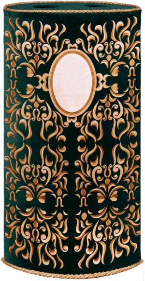 African carving log Torah cover green