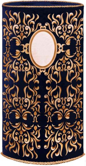 African carving log Torah cover navy