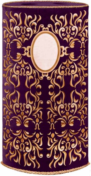 African carving log Torah cover purple