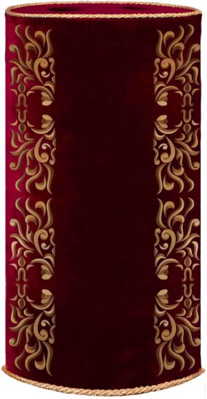 African carving logs Torah cover burgundy