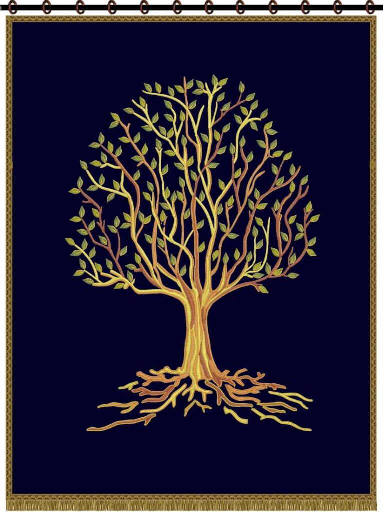 Flourishing tree Parochet navy