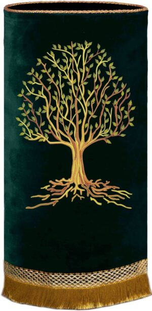 Flourishing tree Torah mantle green