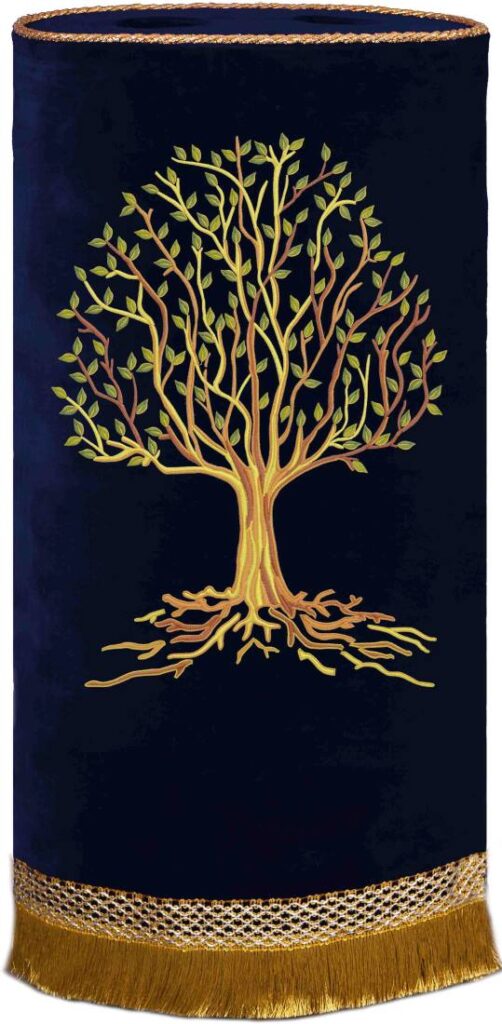 Flourishing tree Torah mantle navy