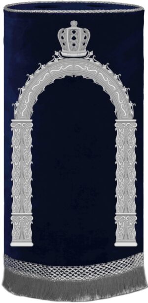 Mikdash gates Torah cover navy silver