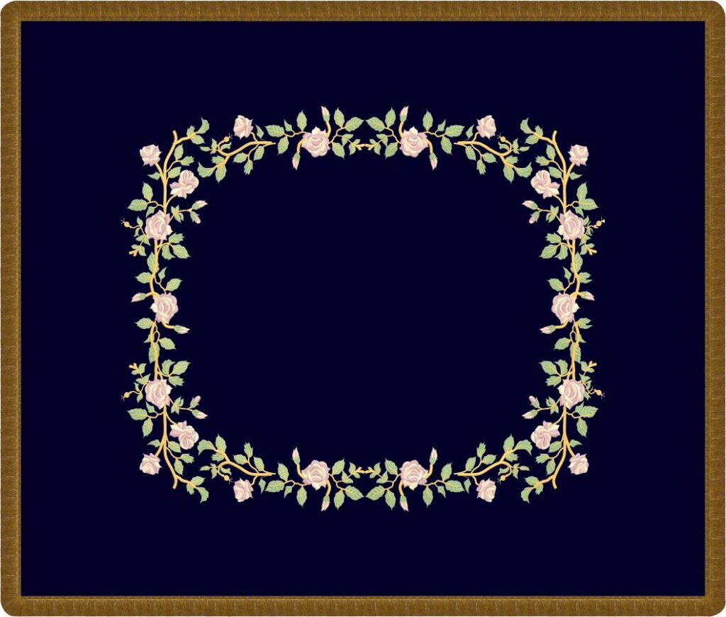 Roses frame Bimah Cover navy