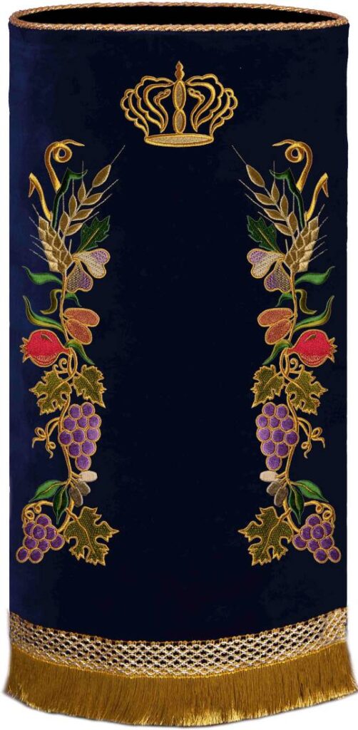 Seven Species Torah cover navy