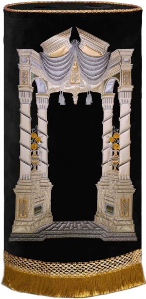 Vilna Torah cover gentle gold on black