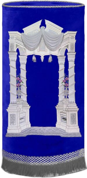 Vilna Torah cover gentle silver on royal