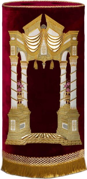 Vilna Torah cover gold on burgundy