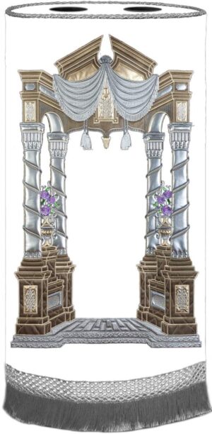 Vilna Torah cover silver on white