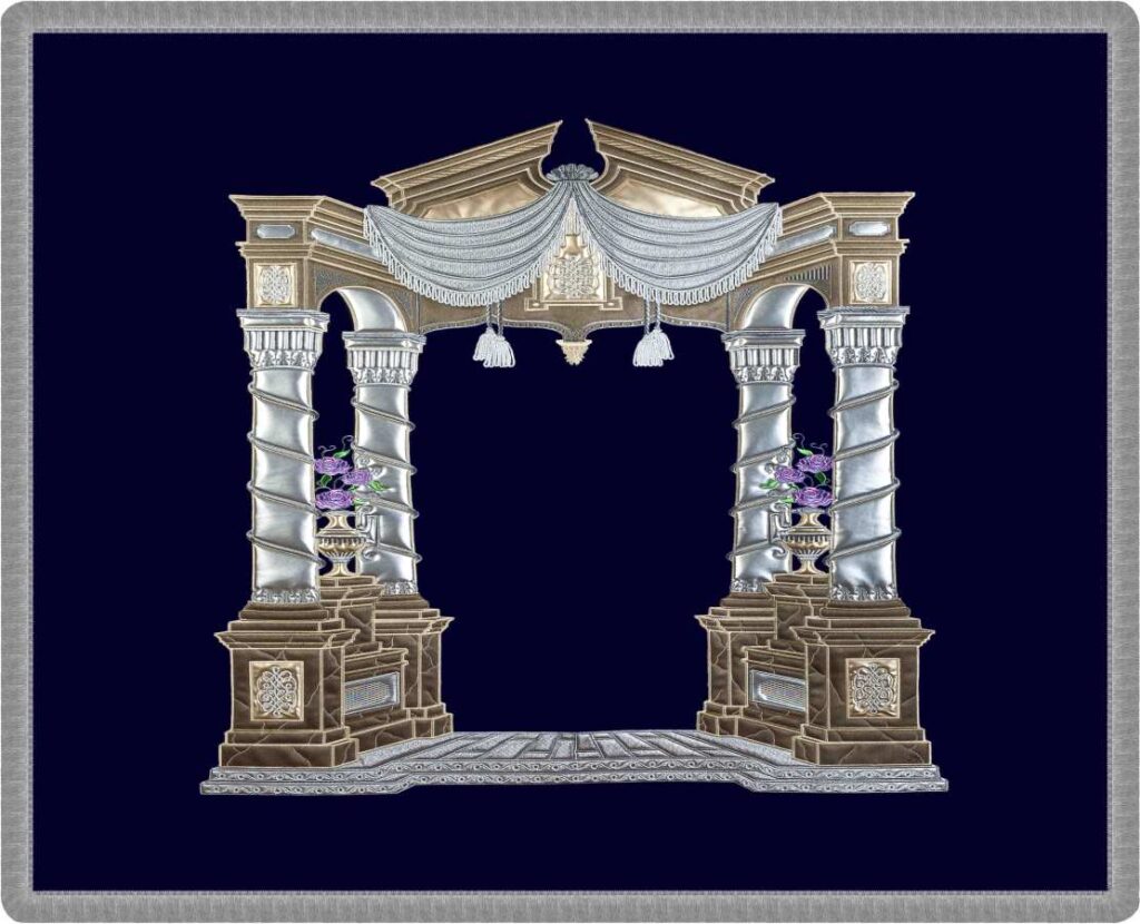 Vilna gate Bimah cover navy silver